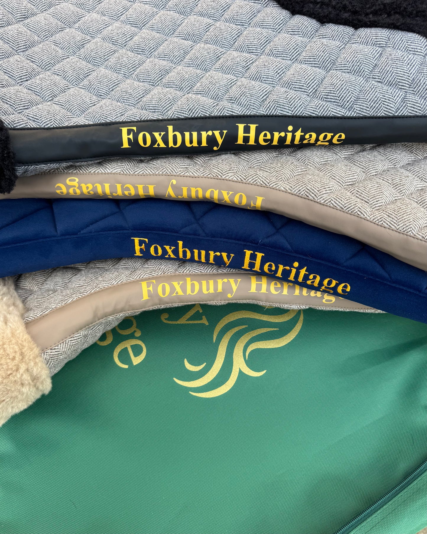 Foxbury Heritage Saddle Pads Stack Logo Detail