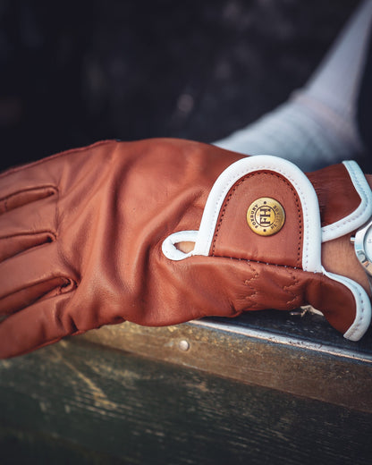 Foxbury Heritage Tan Gloves with White Piping