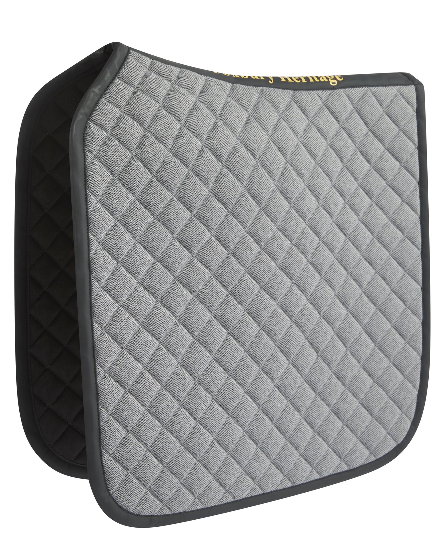 Foxbury Heritage Black Tweed Suede Saddle Pad Product Detail Side View