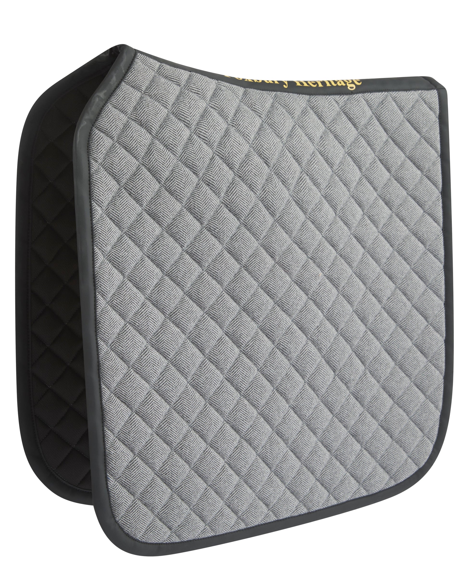 Foxbury Heritage Black Tweed Suede Saddle Pad Product Detail Side View