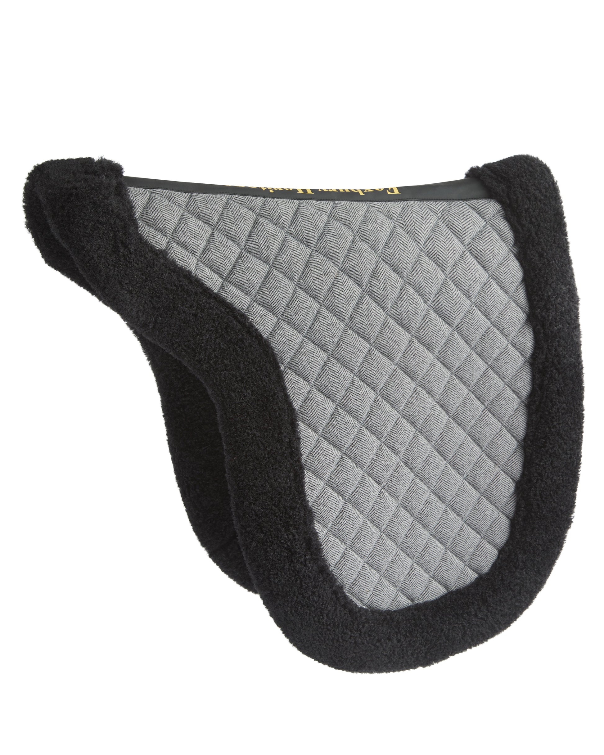Foxbury Heritage Black Tweed Merino Wool Saddle Pad Product Detail Side View Front