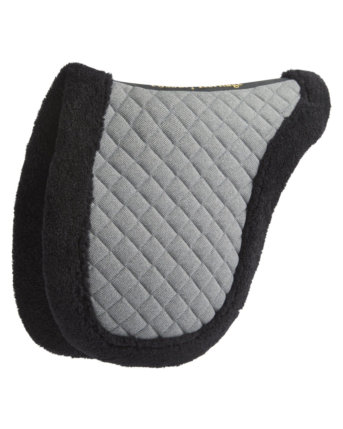 Foxbury Heritage Black Tweed Merino Wool Saddle Pad Product Detail Side View Back