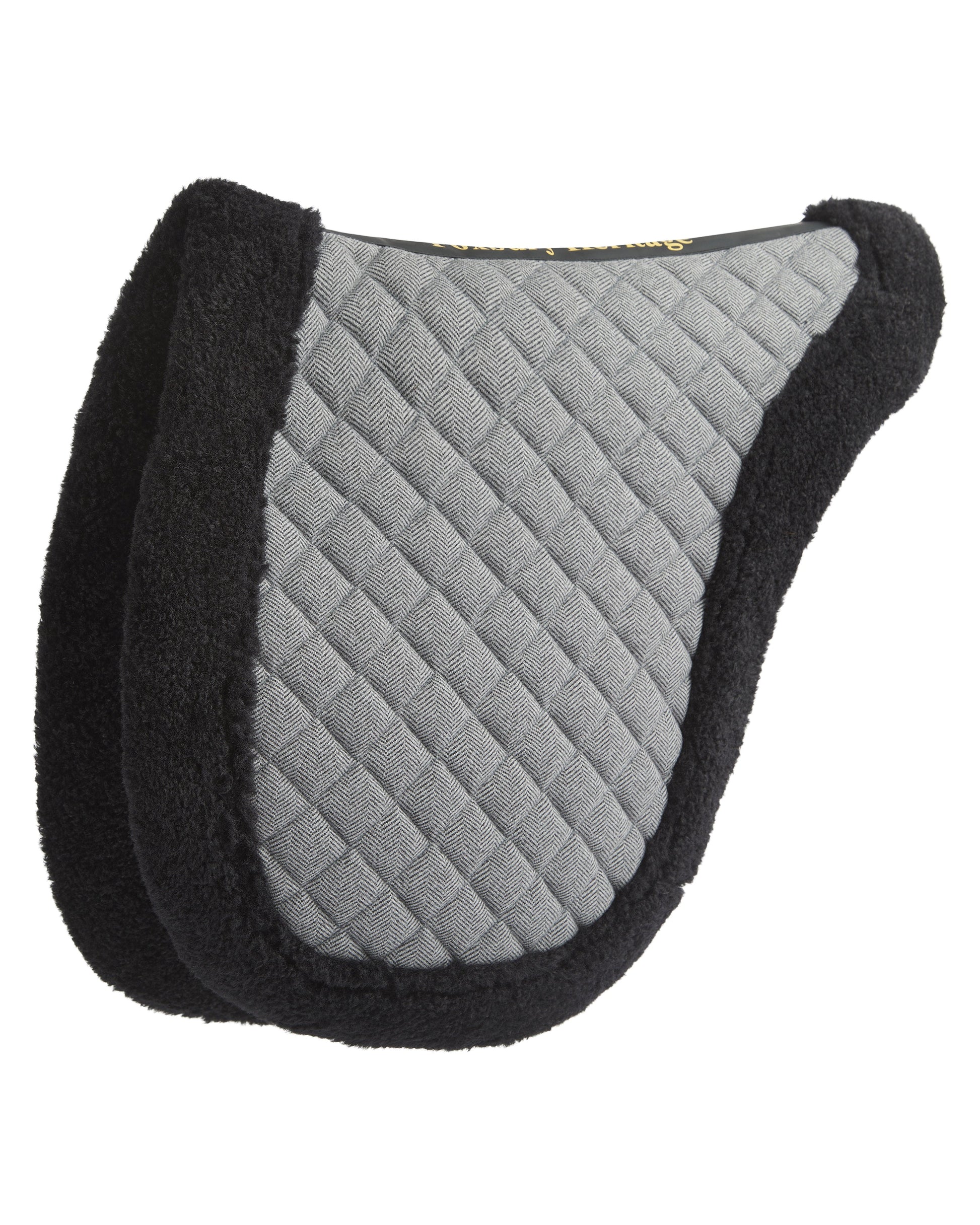 Foxbury Heritage Black Tweed Merino Wool Saddle Pad Product Detail Side View Back