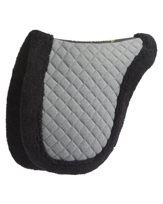 Foxbury Heritage Black Tweed Merino Wool Saddle Pad Product Detail Side View Back
