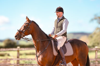 Model Riding with Foxbury Heritage Saddle Pad in Chocolate Tweed Suede