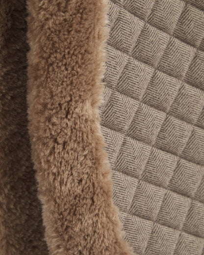 Foxbury Heritage Chocolate Tweed Merino Wool Saddle Pad Heritage Pattern
