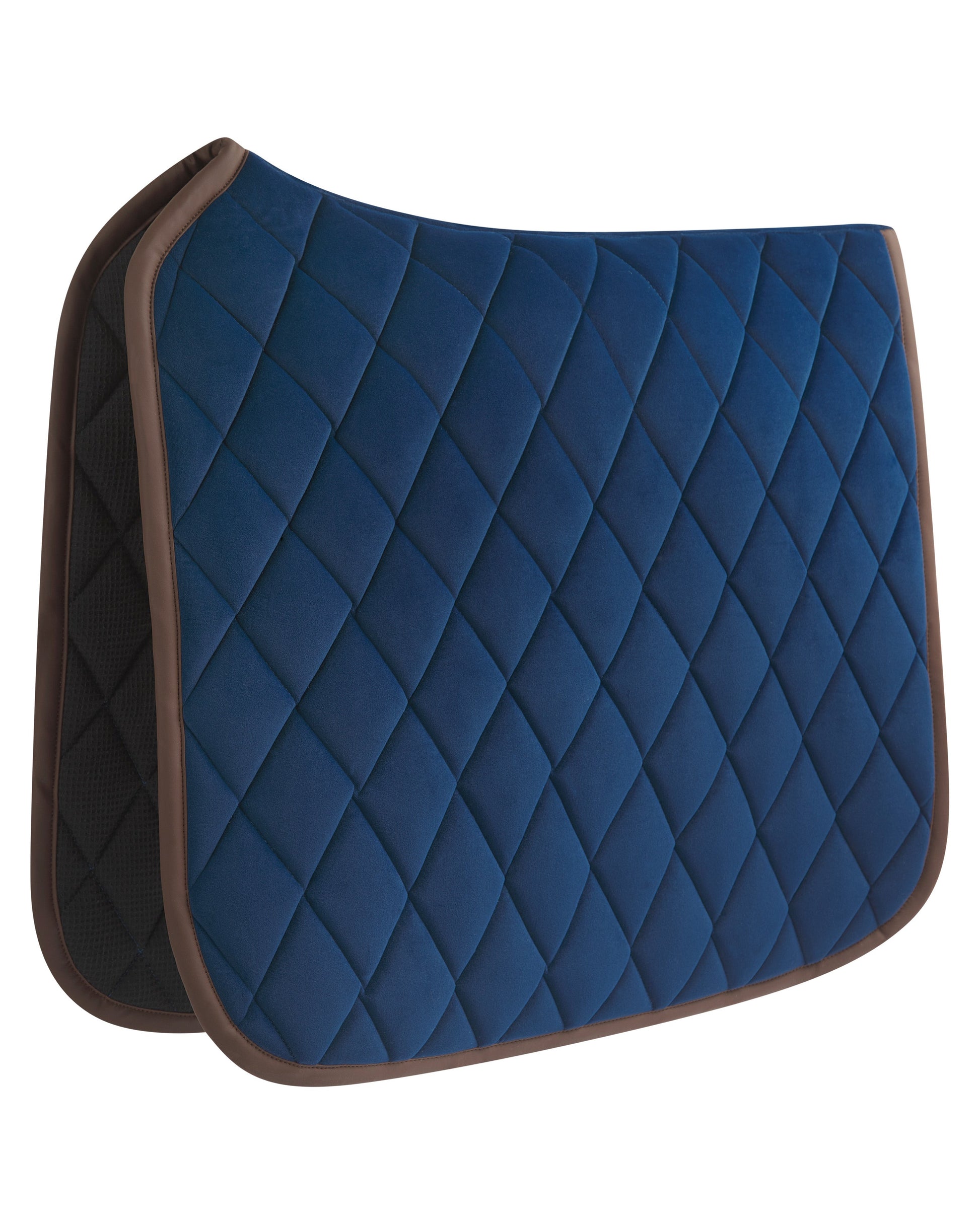 Foxbury Heritage Blue Velvet Suede Saddle Pad Product Detail Side View Front