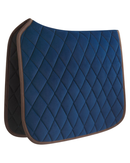 Foxbury Heritage Blue Velvet Suede Saddle Pad Product Detail Side View Front