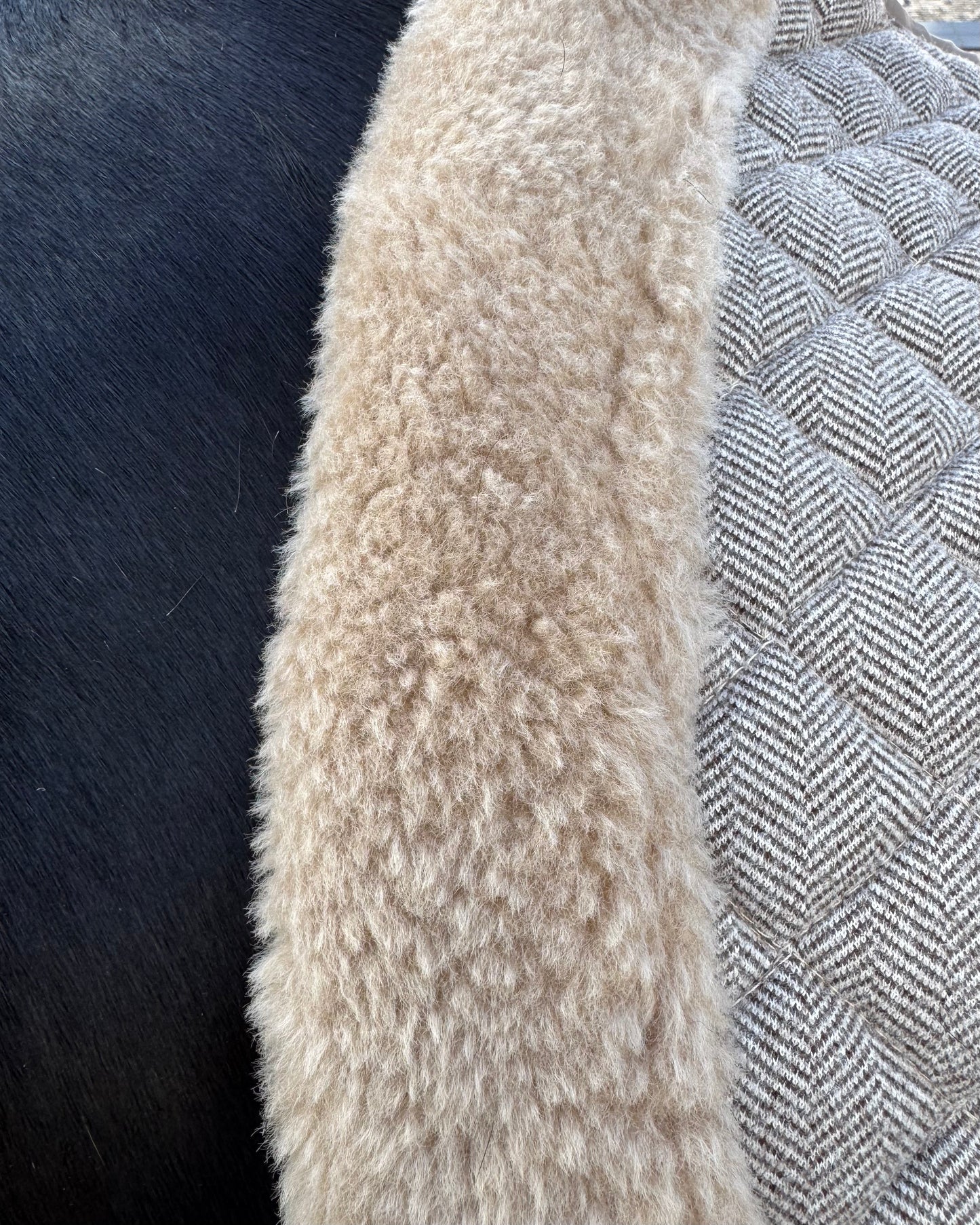 Foxbury Heritage Cream Tweed Suede on Horse Merino Wool Lining