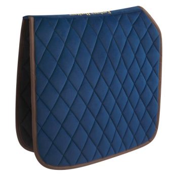 Blue Velvet Saddle Pad with Suede Trim